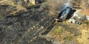 Садок перетворився на пожежу: пара випадково спалила будівлю сусідів на Київщині, – ФОТО