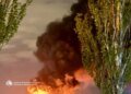 Ворог знову атакував Дніпро – зайнялася пожежа на обʼєкті інфраструктури