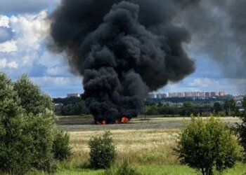 У підмосков'ї впав військовий літак, попередньо найсучасніший російський винищувач Су-57