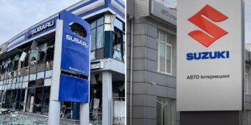 У Києві через російську атаку пошкоджено автосалони Suzuki та Subaru на Подолі